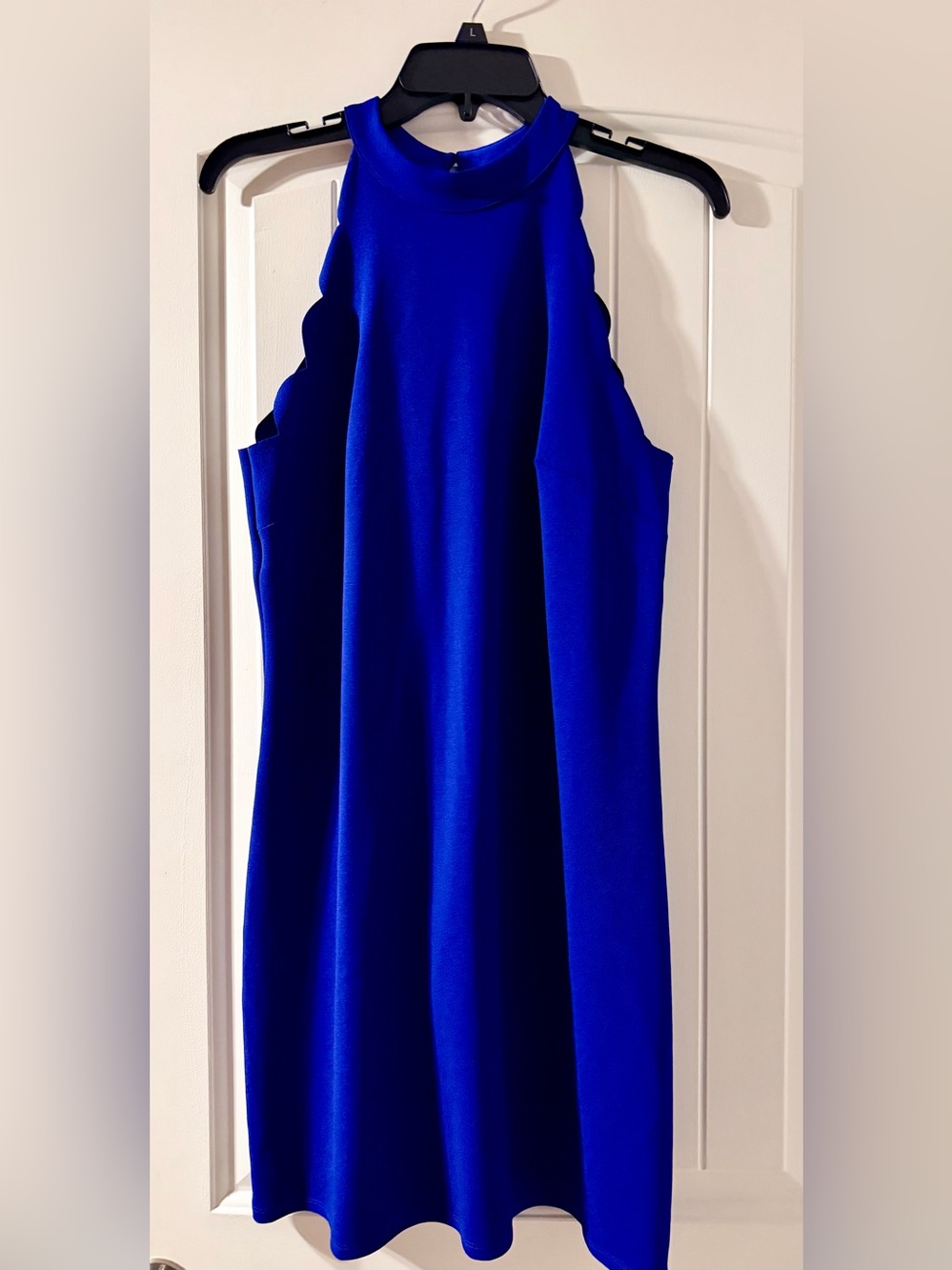 BCX Royal Blue Halter Scalloped Dress